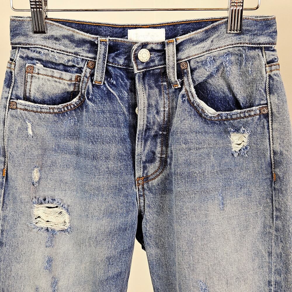 Boyish Denim Jeans Billy High Rise Waist Destroyed Distressed | Women's 25 - Picture 13 of 16